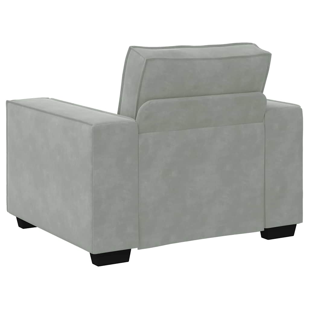Sofa 3 stk. Lysegrå Linned-blandet stof