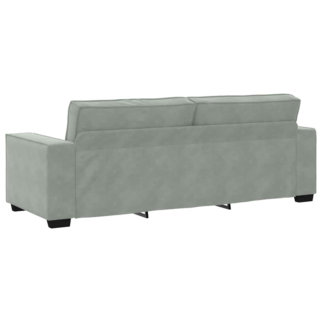 Sofa 3 stk. Lysegrå Linned-blandet stof