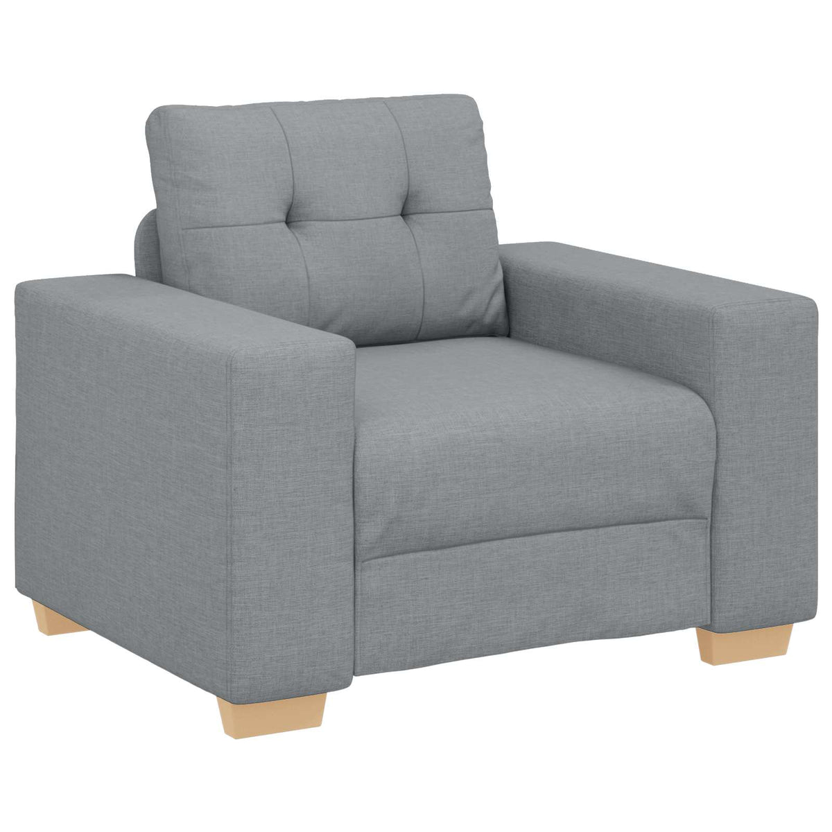 Sofa 3 stk. Lysegrå Linned-blandet stof