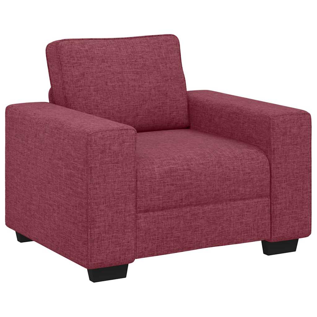3-delt sofasæt med hynder vinrødt stof