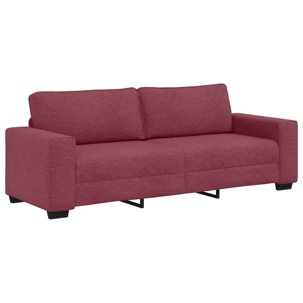 3-delt sofasæt med hynder vinrødt stof