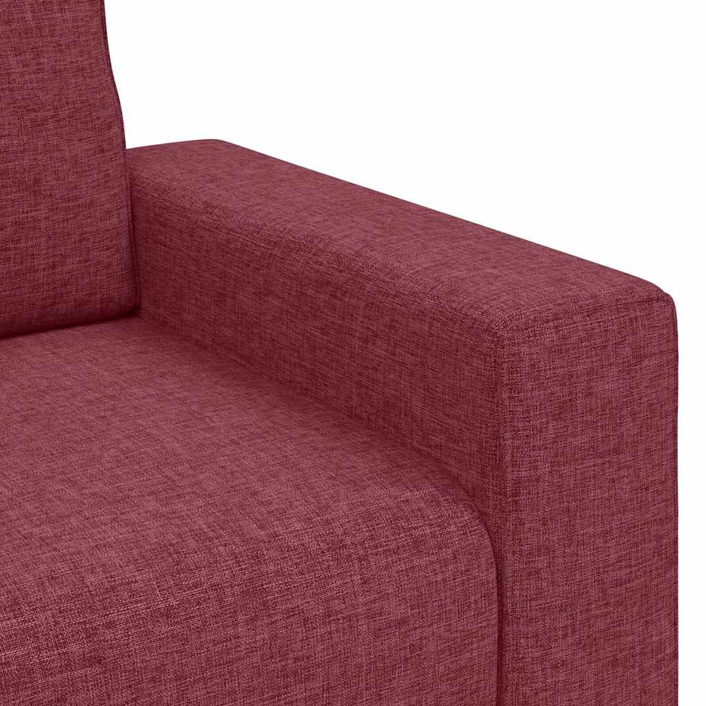 3-delt sofasæt med hynder vinrødt stof