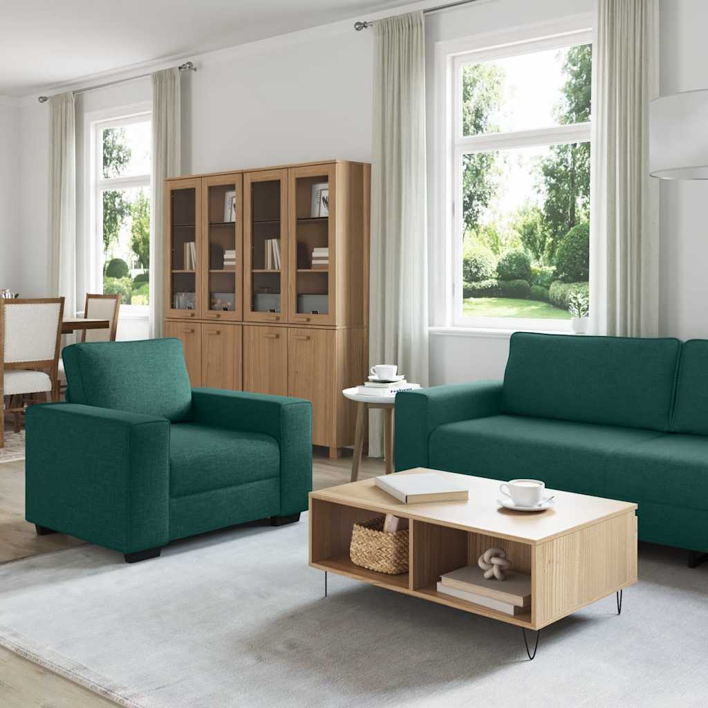 3-delt sofasæt med hynder mørkegrønt stof