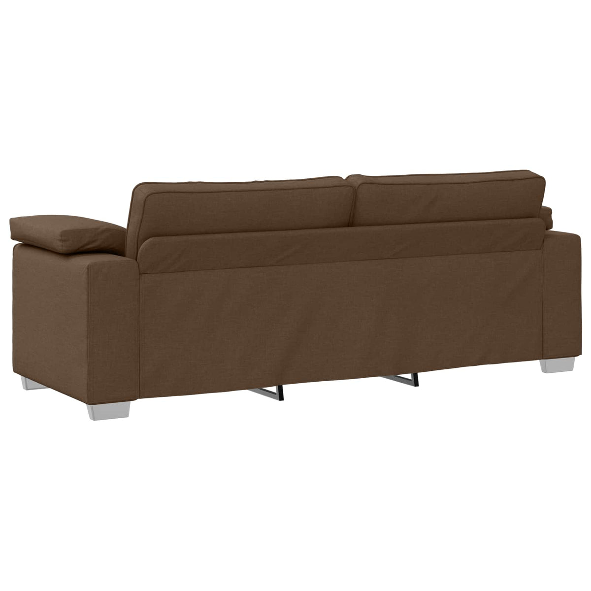 Sofa 3 stk. Brun Linned-blandet stof