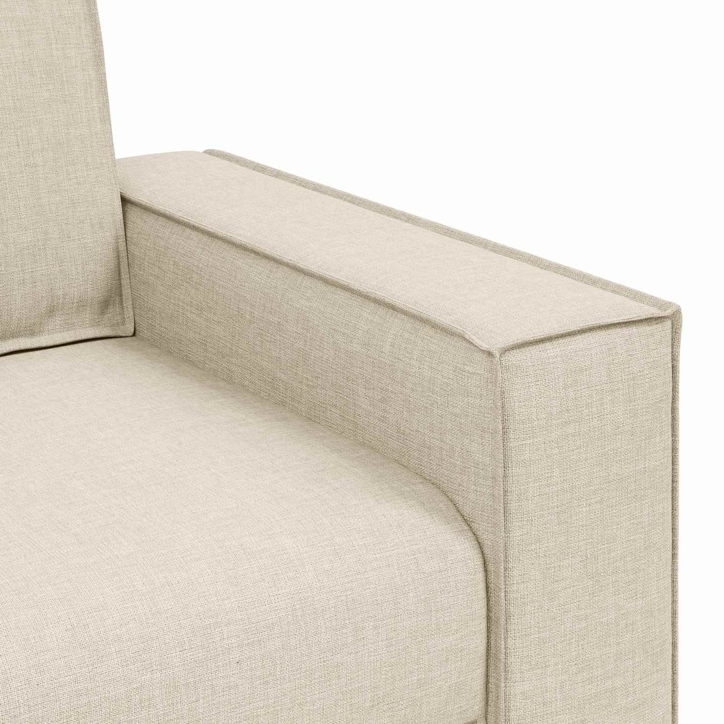 Sofa 2 stk. Beige Linned-blandet stof