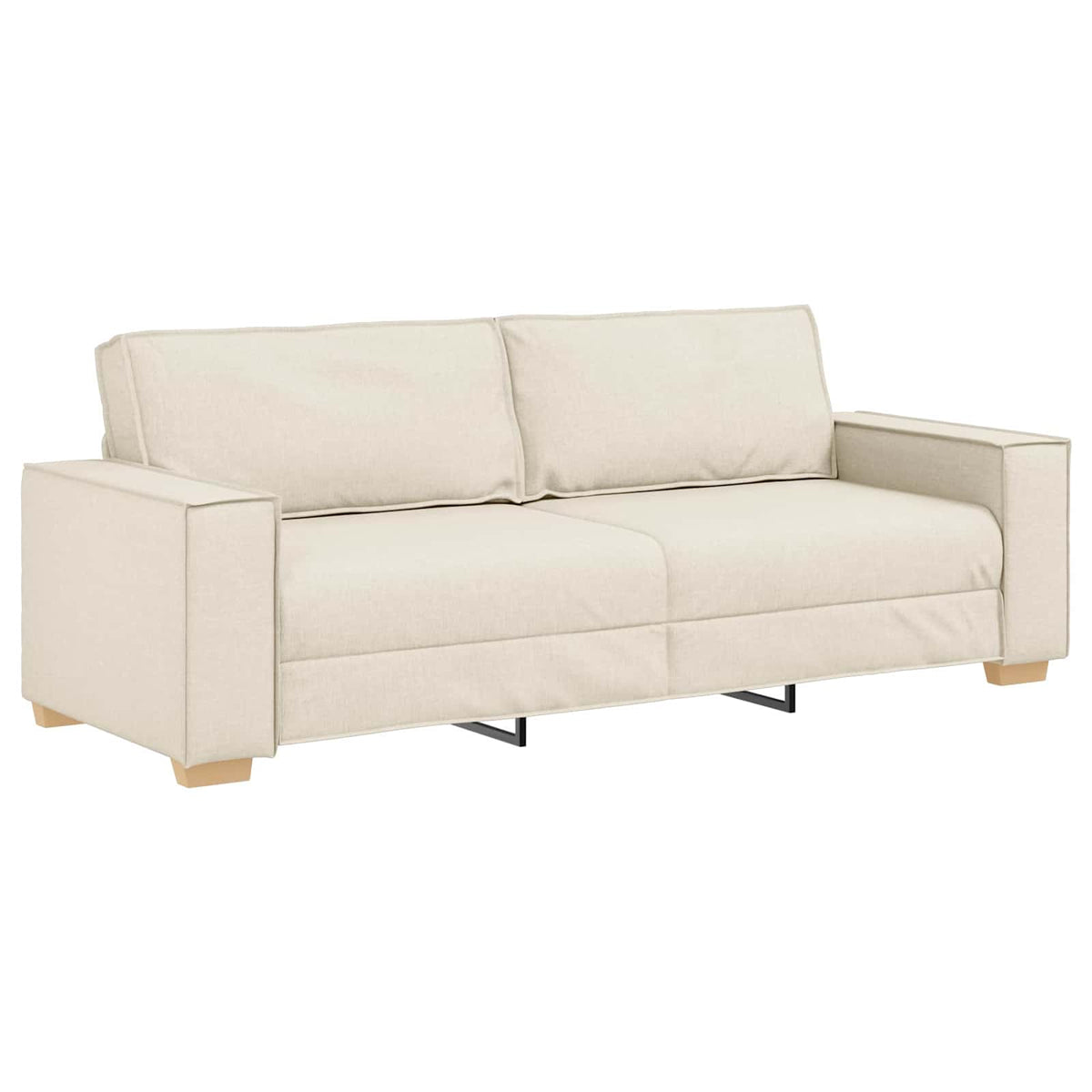 Sofa 2 stk. Beige Linned-blandet stof