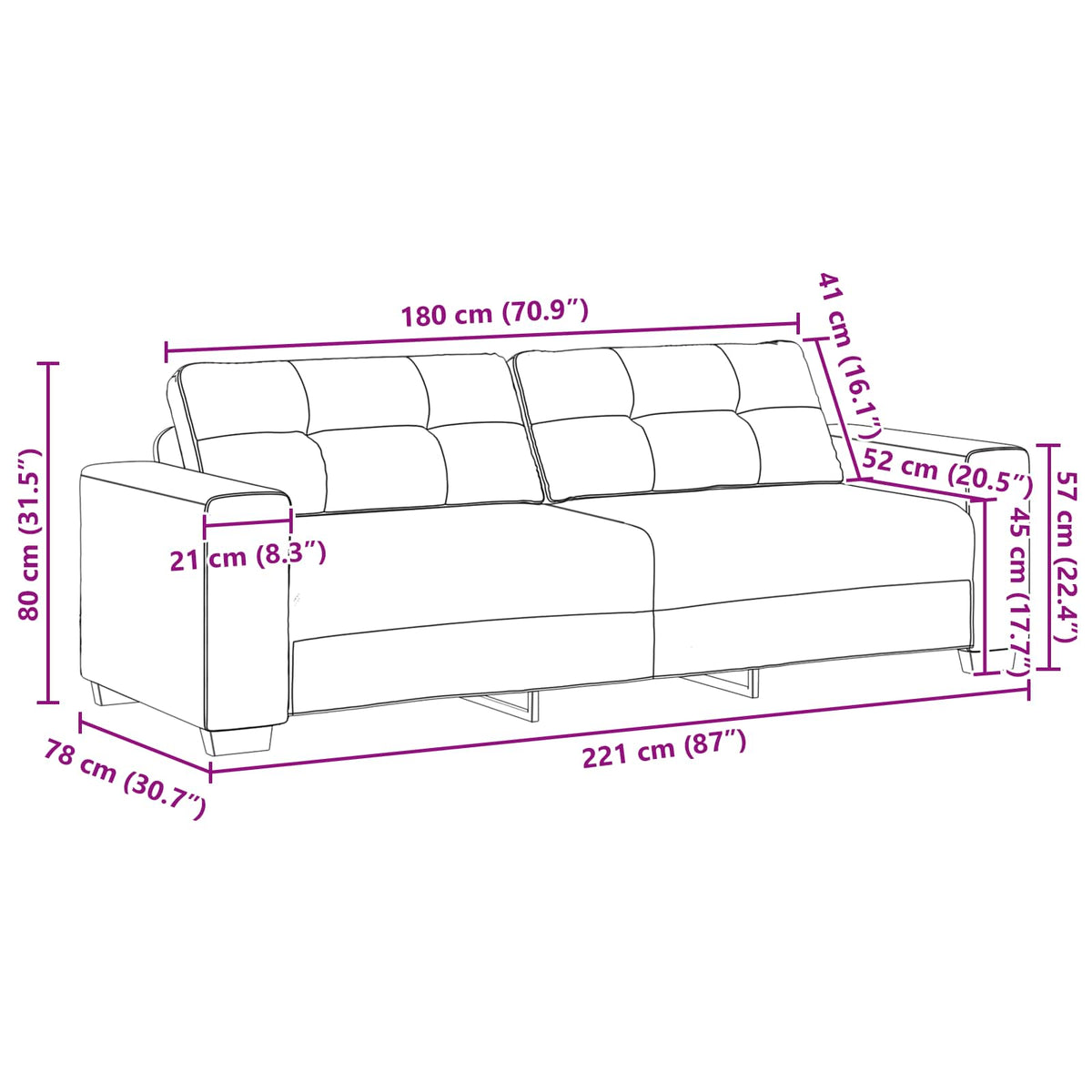 Sofa 2 stk. Beige Linned-blandet stof