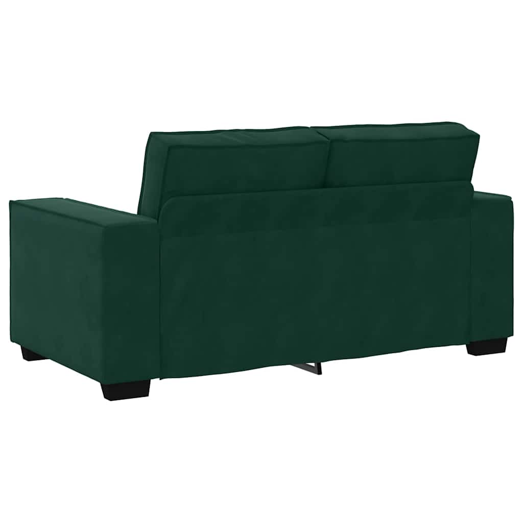 sofasæt 2 dele med hynder velour mørkegrøn