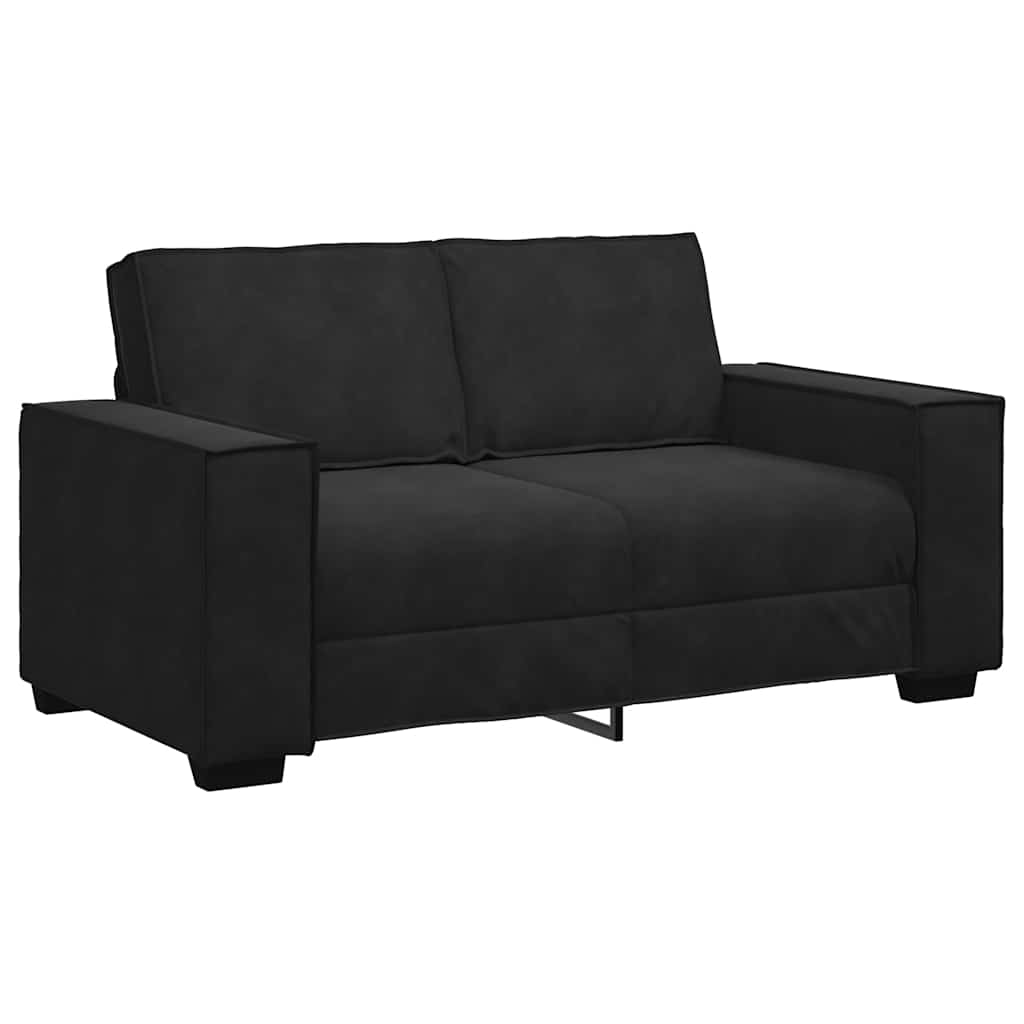 sofasæt 2 dele med hynder velour sort