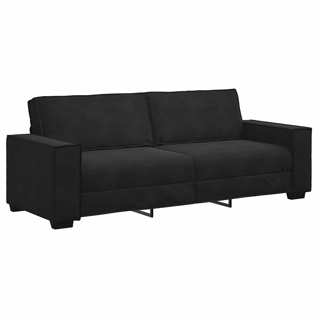 sofasæt 2 dele med hynder velour sort