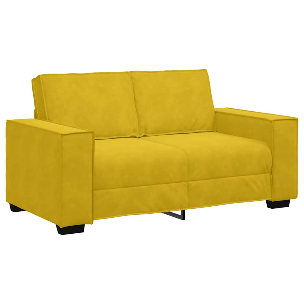 sofasæt 2 dele med hynder velour gul
