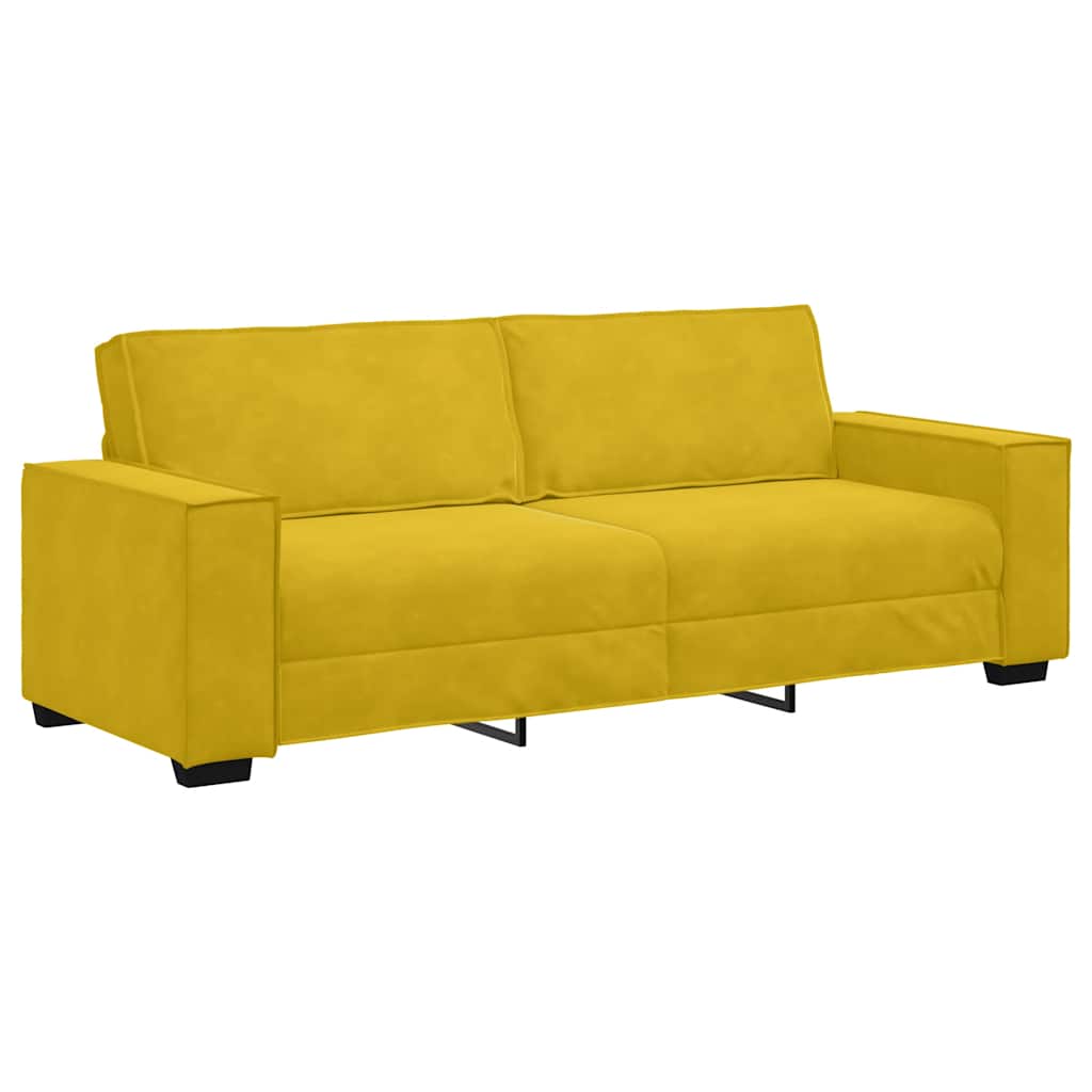 sofasæt 2 dele med hynder velour gul