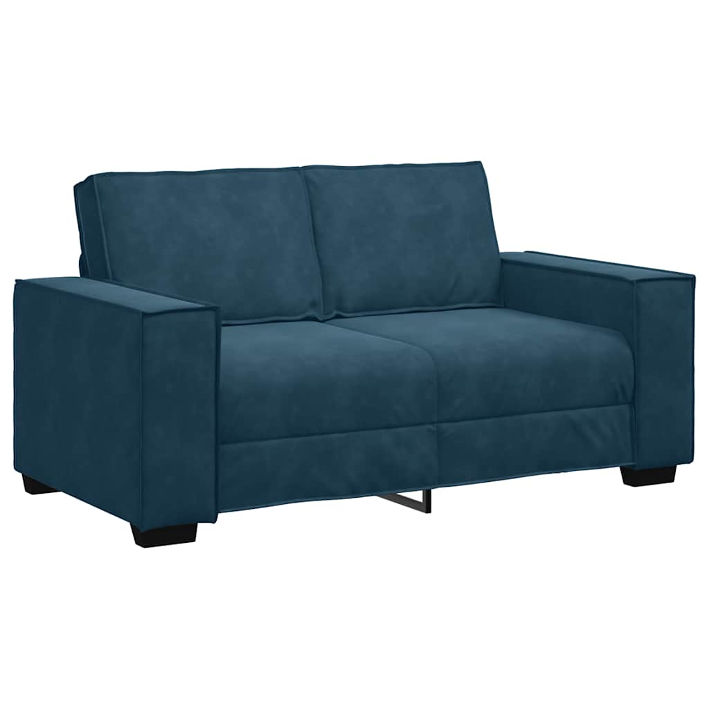 sofasæt 2 dele med hynder velour blå