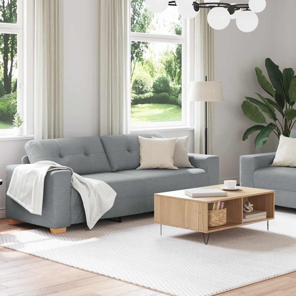2-delt sofasæt med hynder lysegråt stof