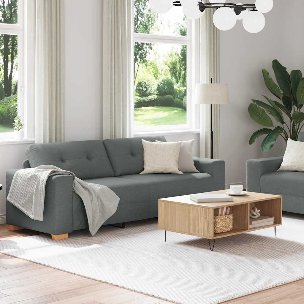 2-delt sofasæt med hynder mørkegråt stof