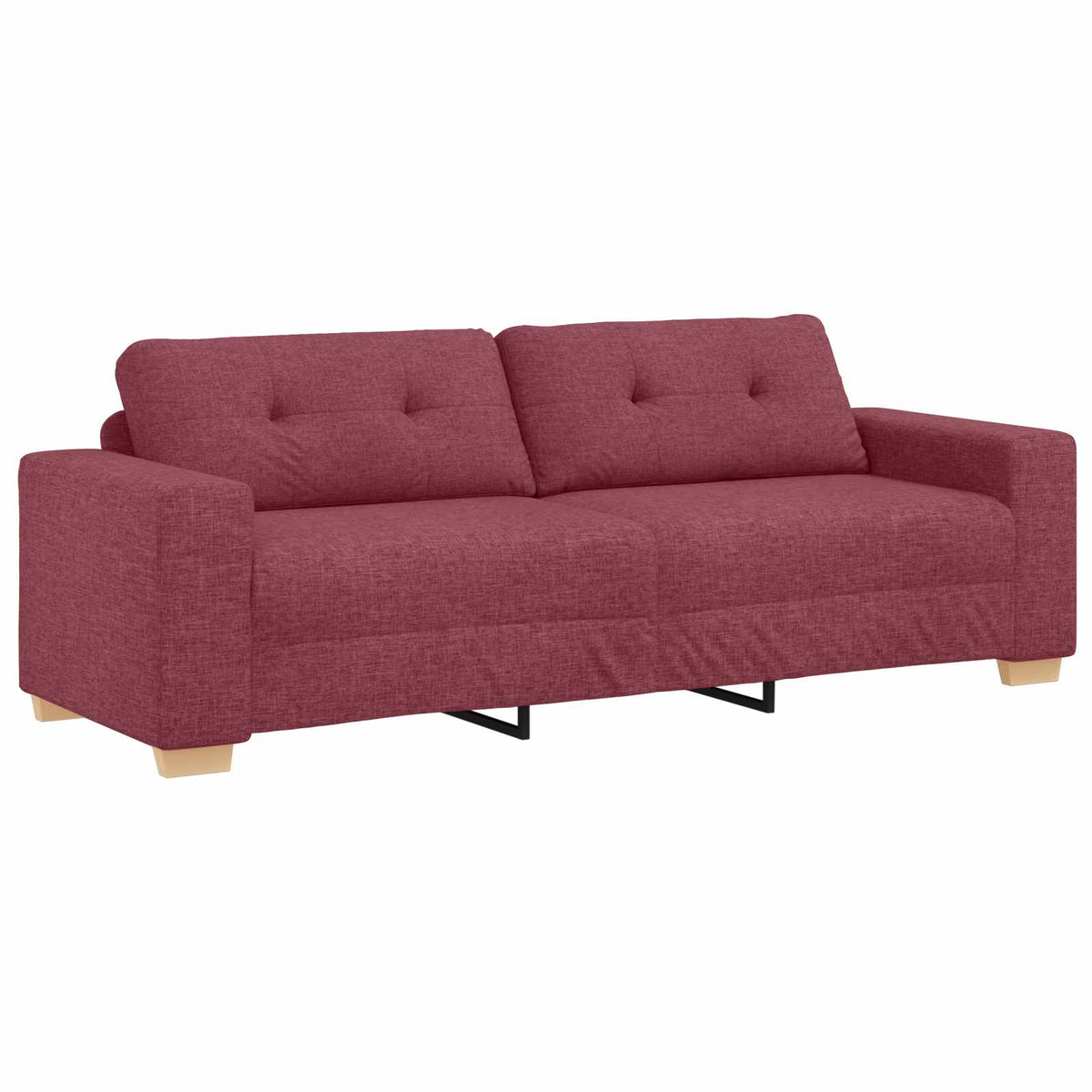 Sofa 2 stk. Vinrød Linned-blandet stof