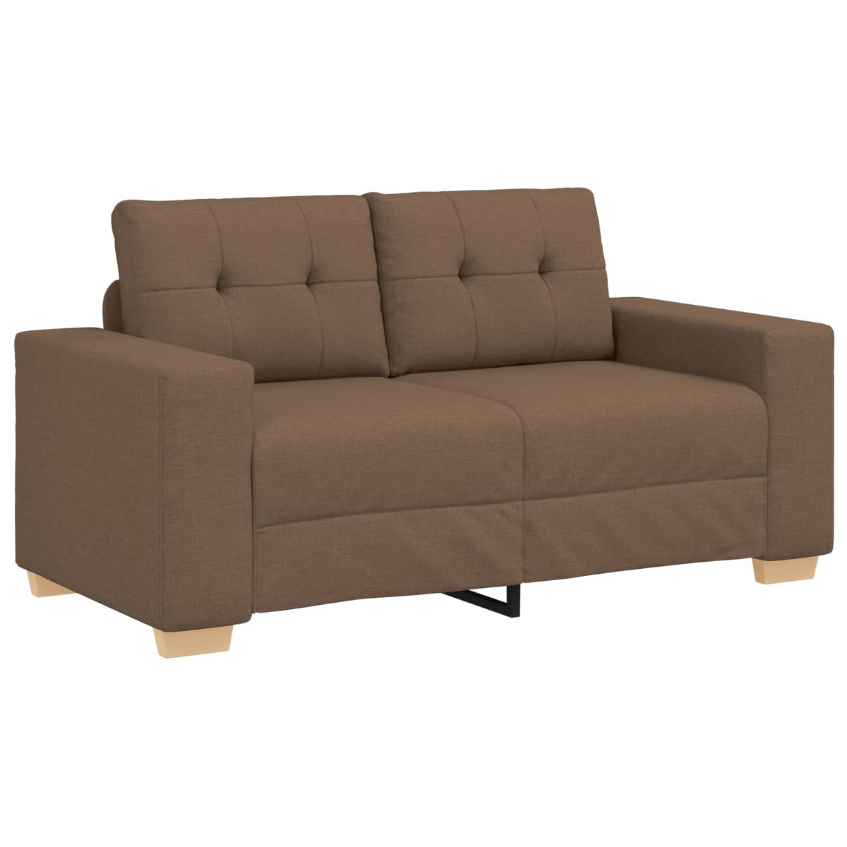 Sofa 2 stk. Brun Linned-blandet stof