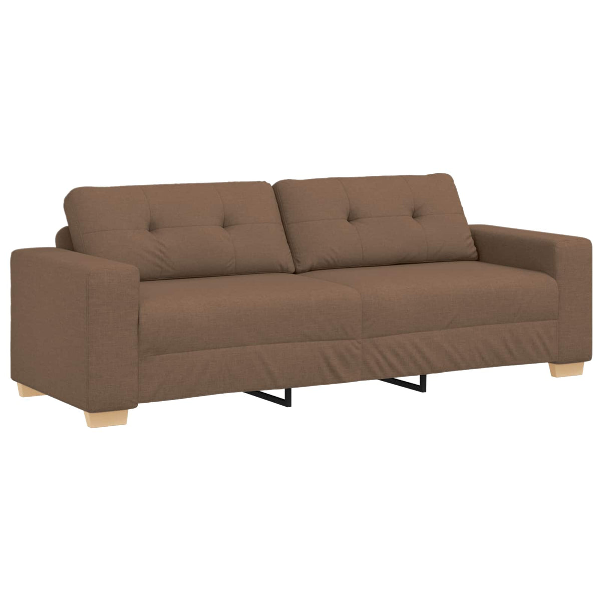 Sofa 2 stk. Brun Linned-blandet stof