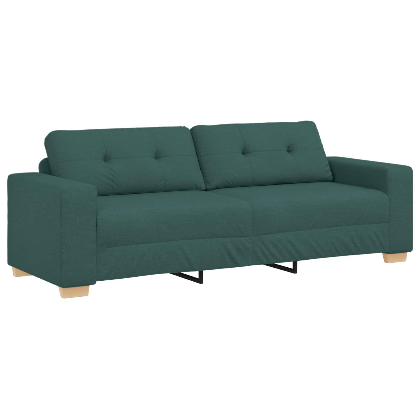 Sofa 2 stk. Mørkegrøn Linned-blandet stof