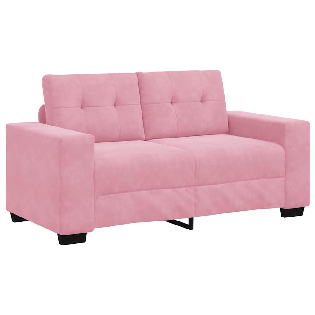 Sofa 2 stk. Lyserød Fløjl
