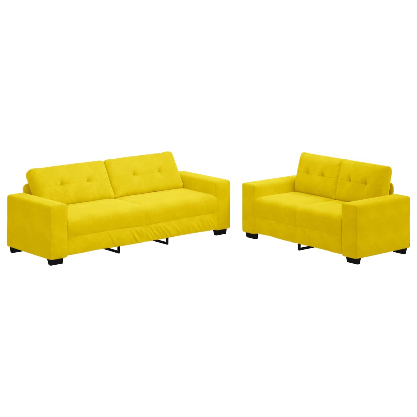 Sofa 2 stk. Gul Fløjl