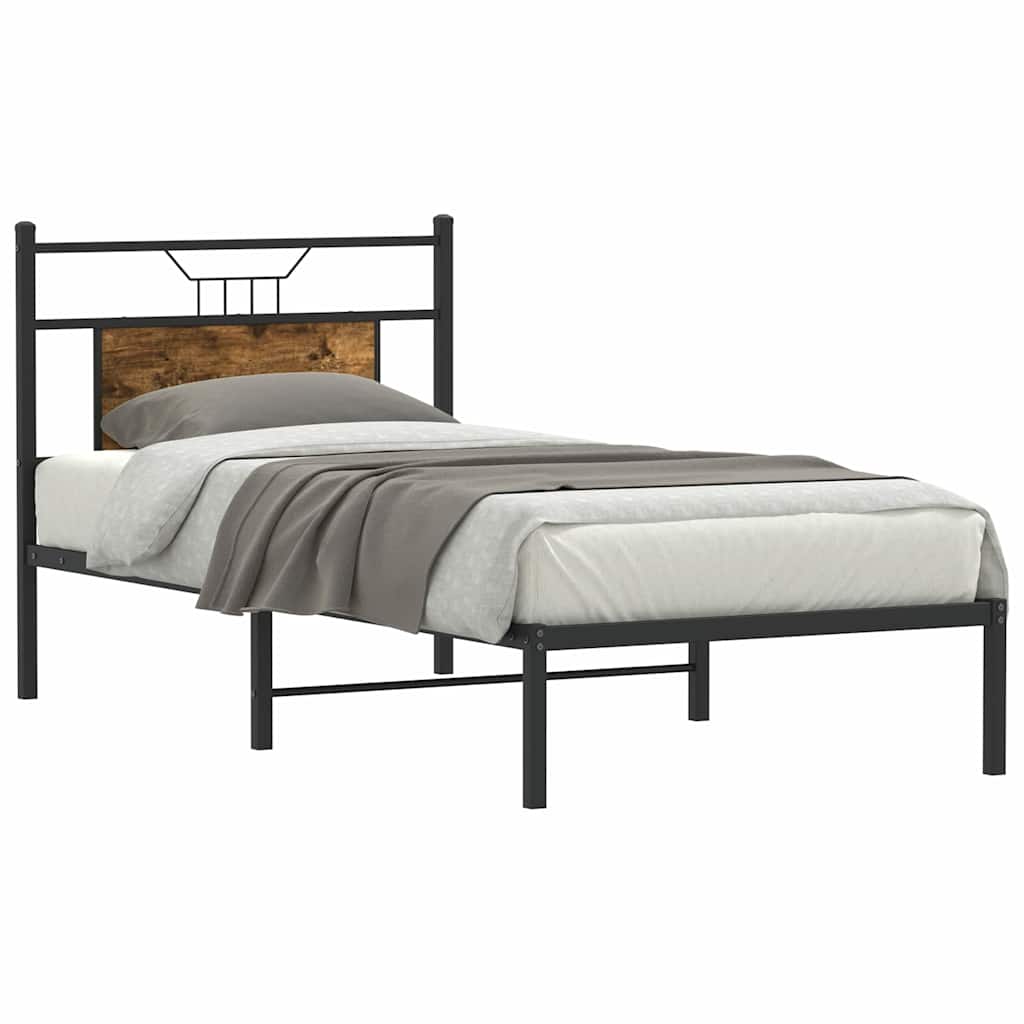 sengeramme 75x190 cm uden madras konstrueret træ røget eg