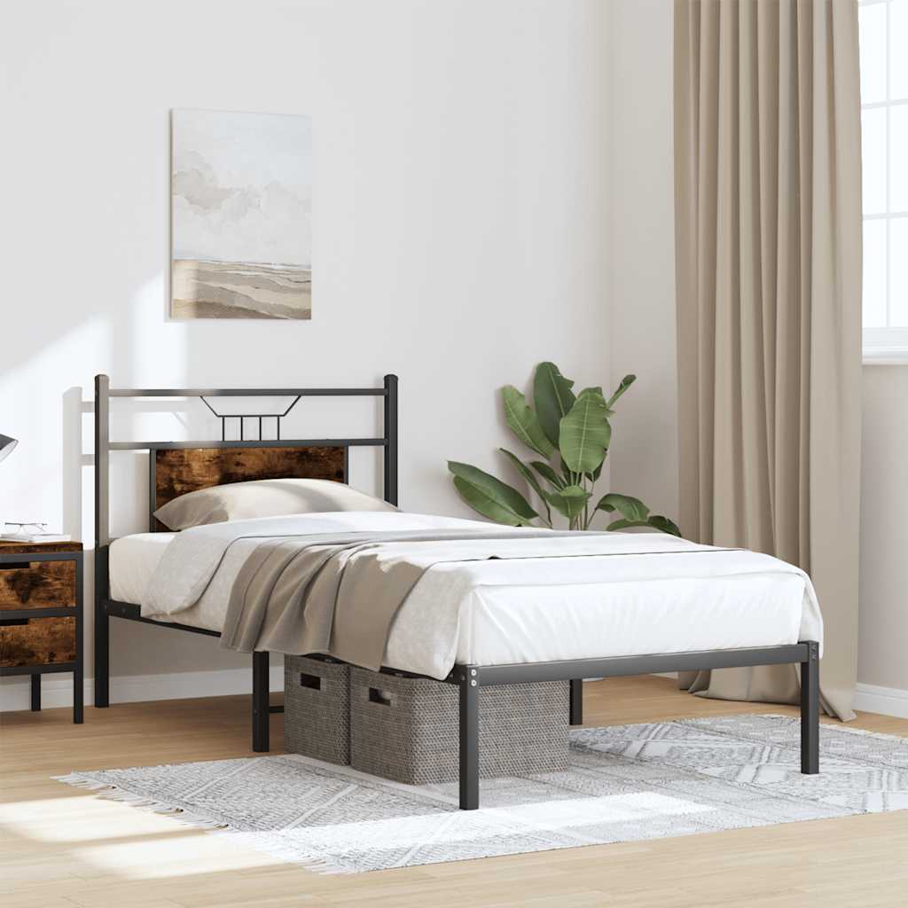 sengeramme 75x190 cm uden madras konstrueret træ røget eg