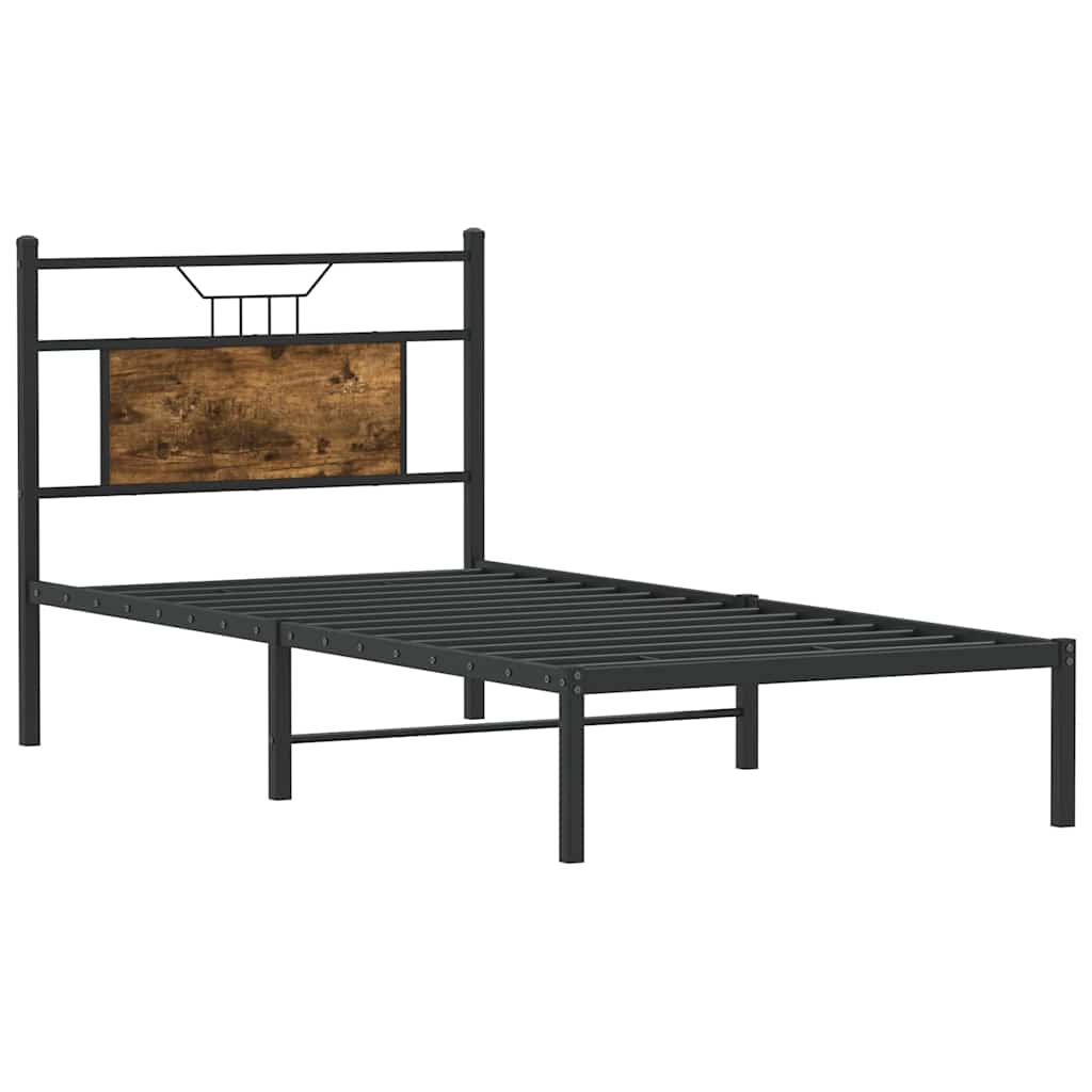 sengeramme 75x190 cm uden madras konstrueret træ røget eg
