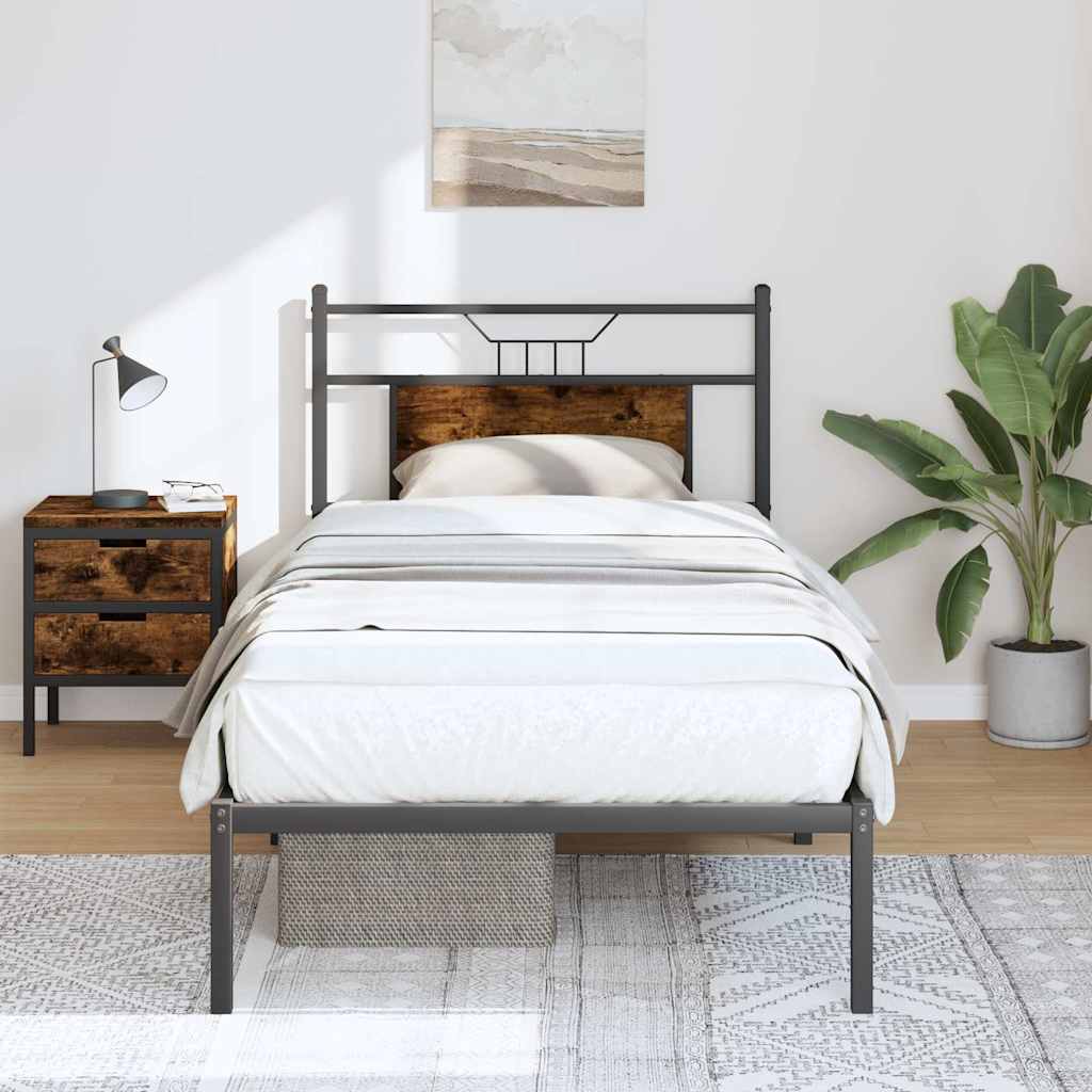 sengeramme 75x190 cm uden madras konstrueret træ røget eg