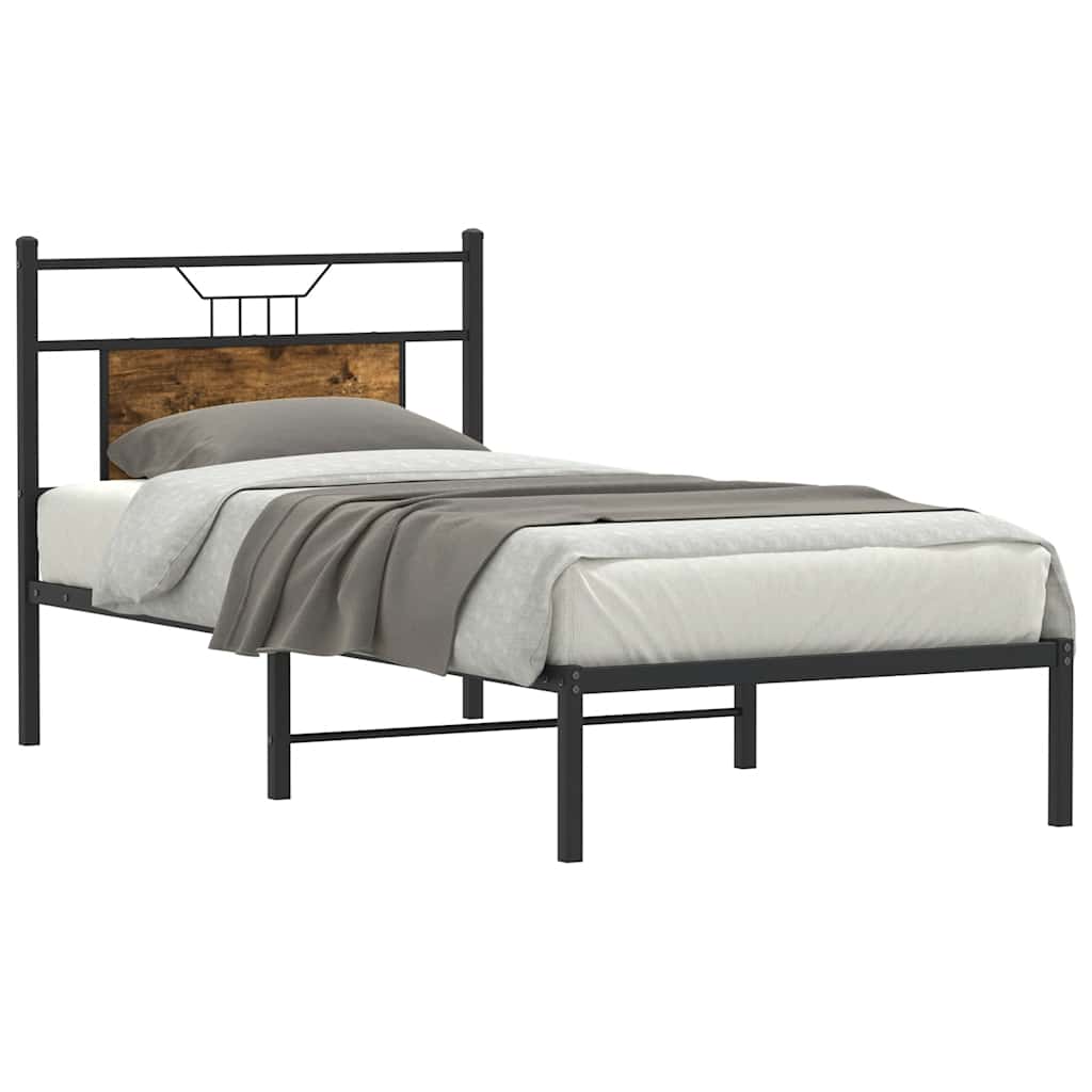 sengeramme 80x200 cm uden madras konstrueret træ røget eg