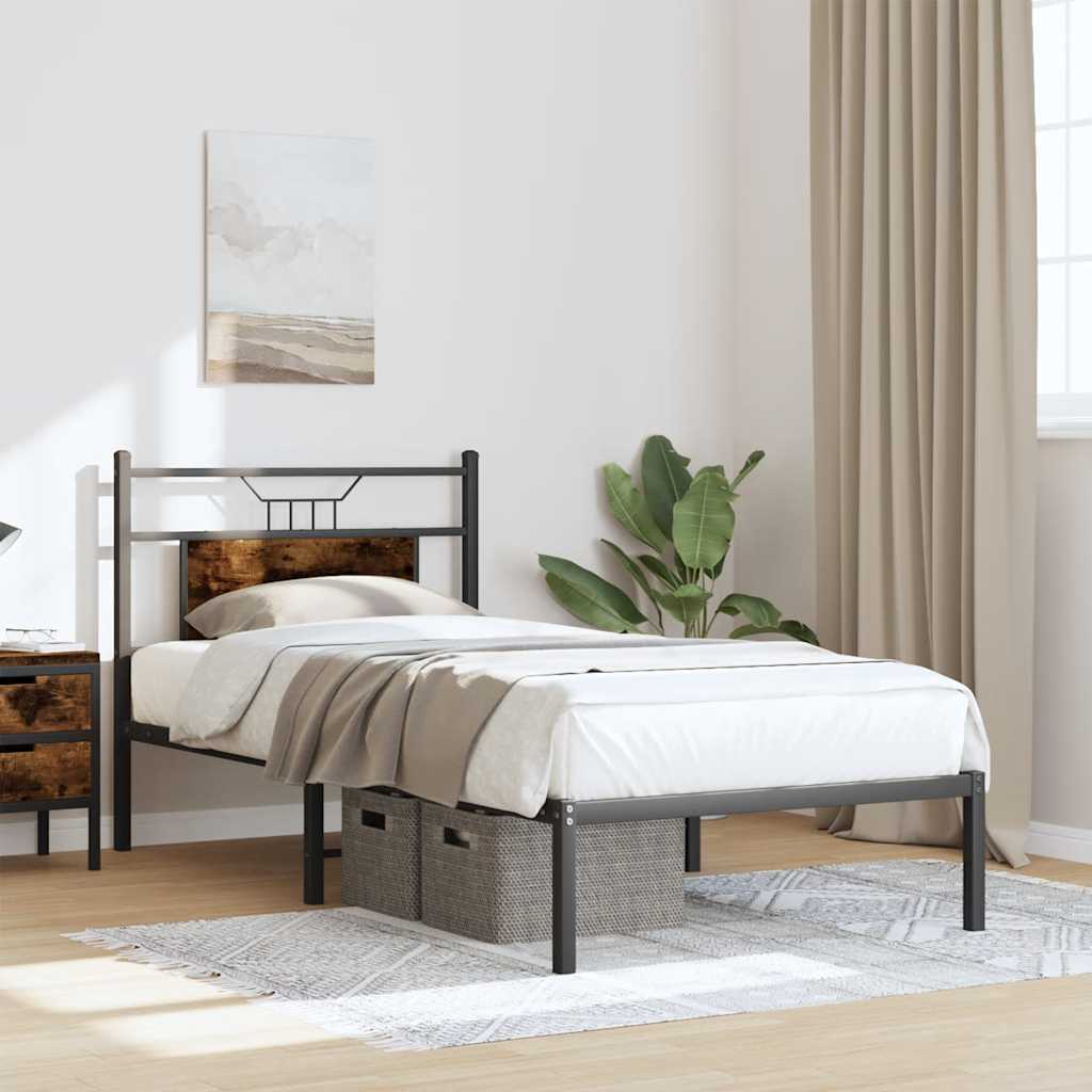 sengeramme 80x200 cm uden madras konstrueret træ røget eg