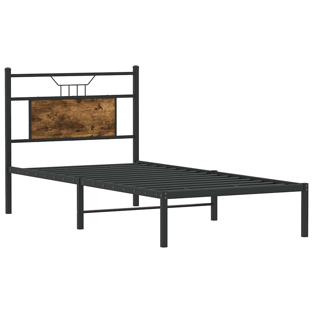 sengeramme 80x200 cm uden madras konstrueret træ røget eg