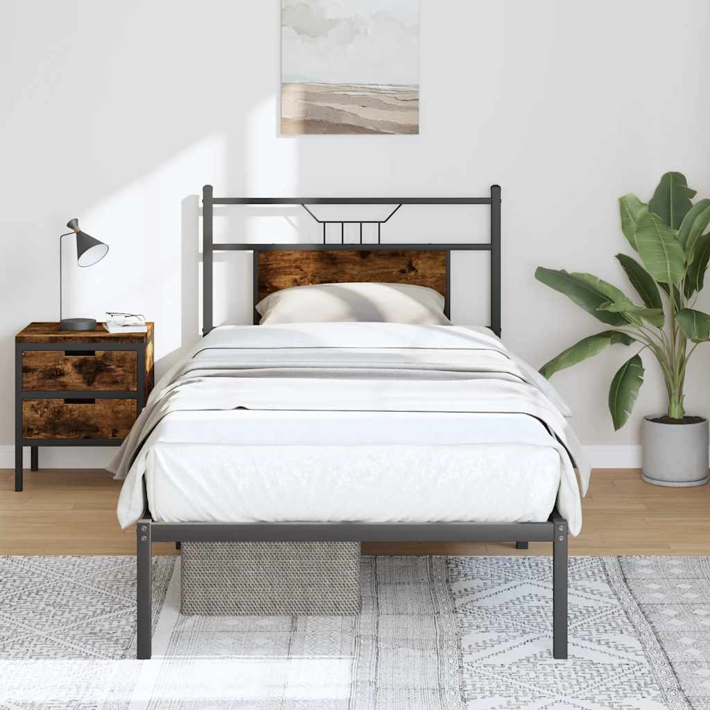 sengeramme 80x200 cm uden madras konstrueret træ røget eg