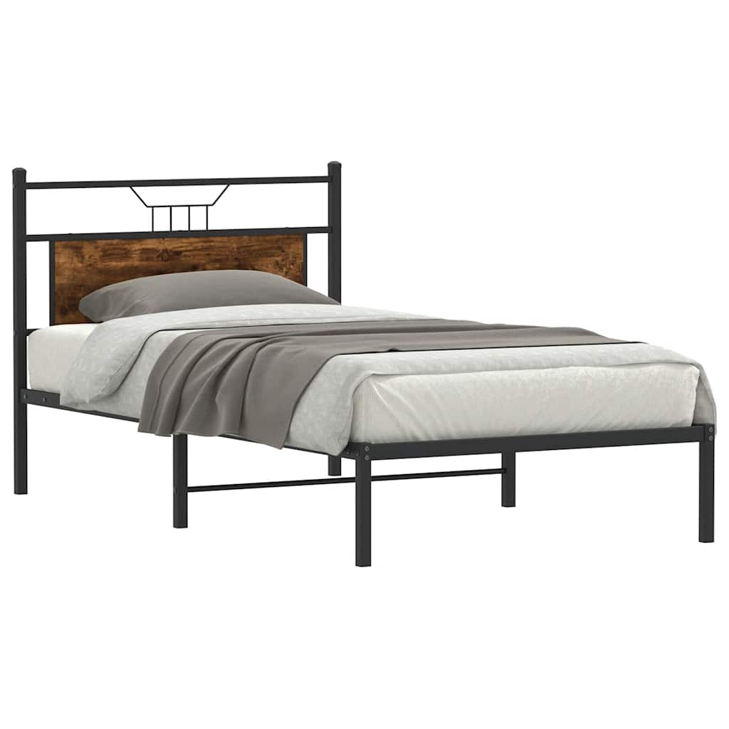 sengeramme 100x190 cm uden madras konstrueret træ røget eg