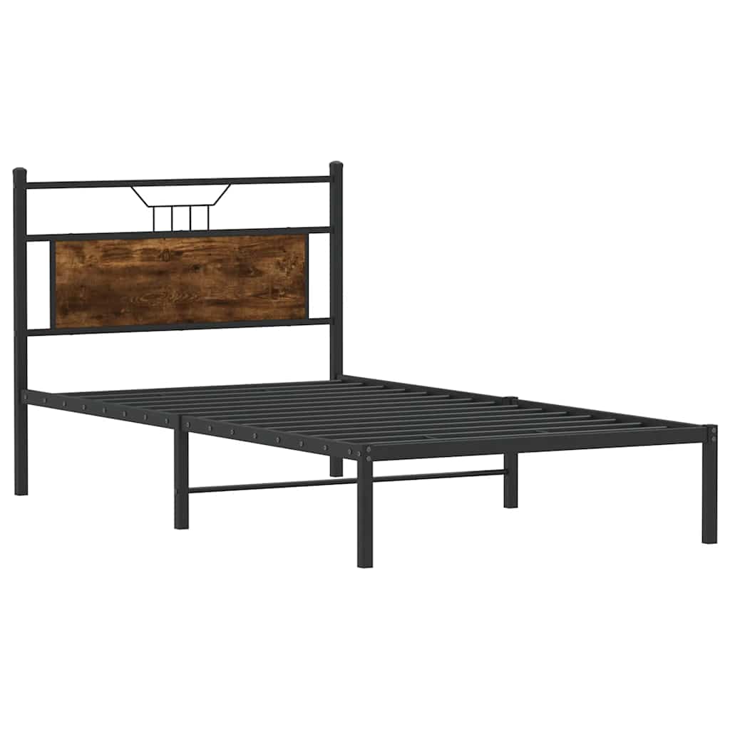 sengeramme 100x190 cm uden madras konstrueret træ røget eg