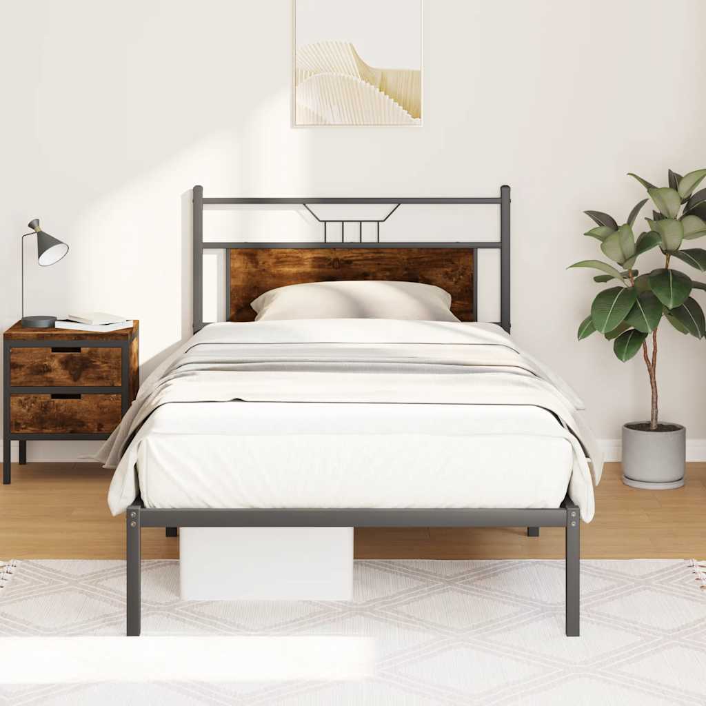 sengeramme 100x190 cm uden madras konstrueret træ røget eg
