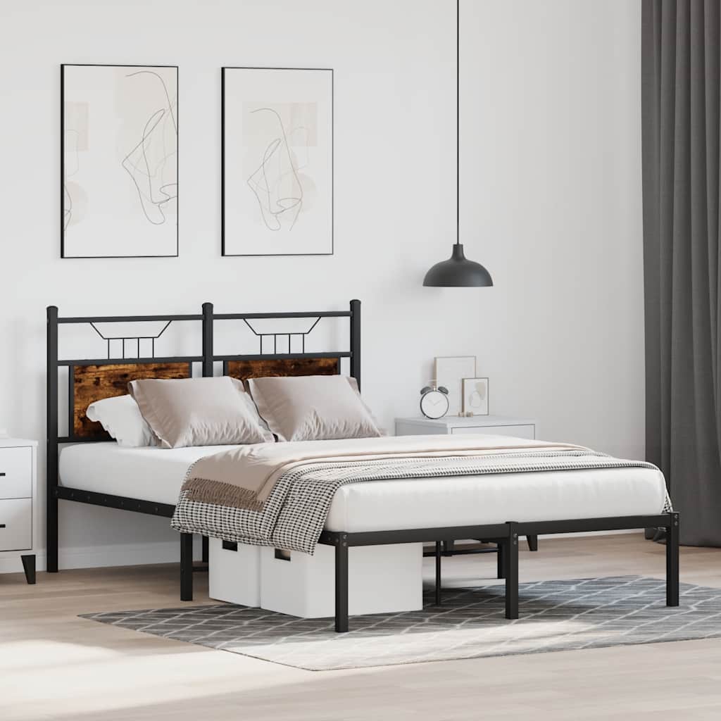 sengeramme 120x200 cm uden madras konstrueret træ røget eg