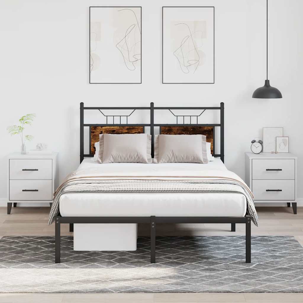 sengeramme 120x200 cm uden madras konstrueret træ røget eg