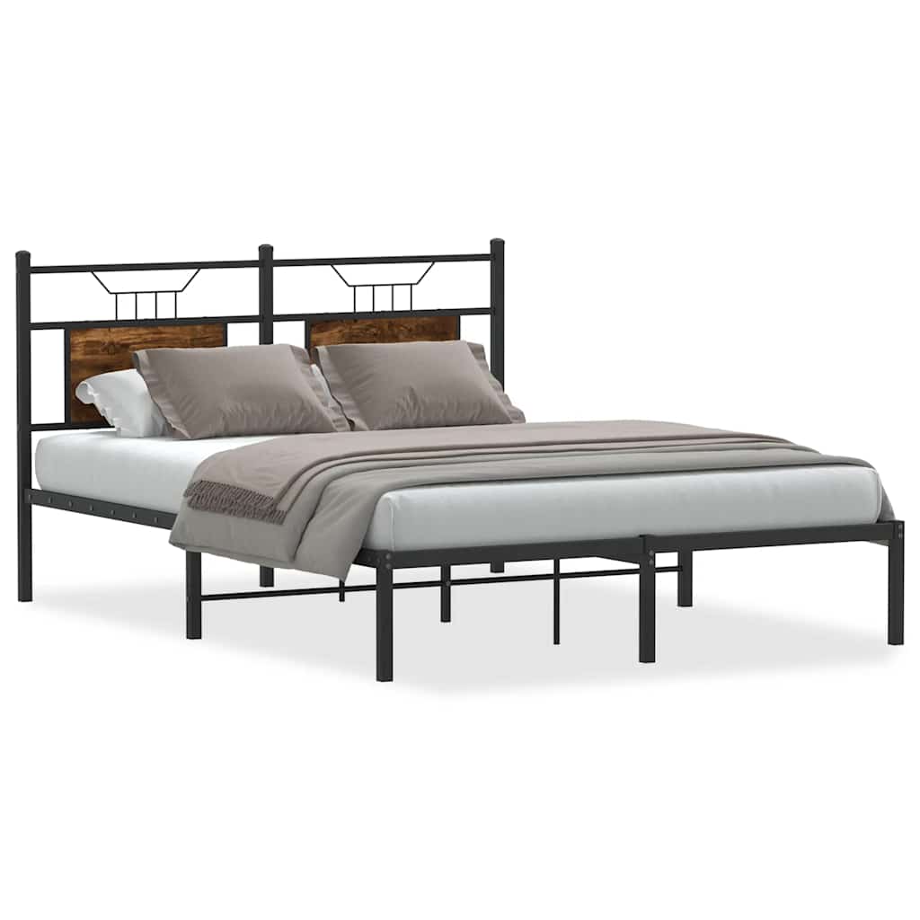 sengeramme 137x190 cm uden madras konstrueret træ røget eg