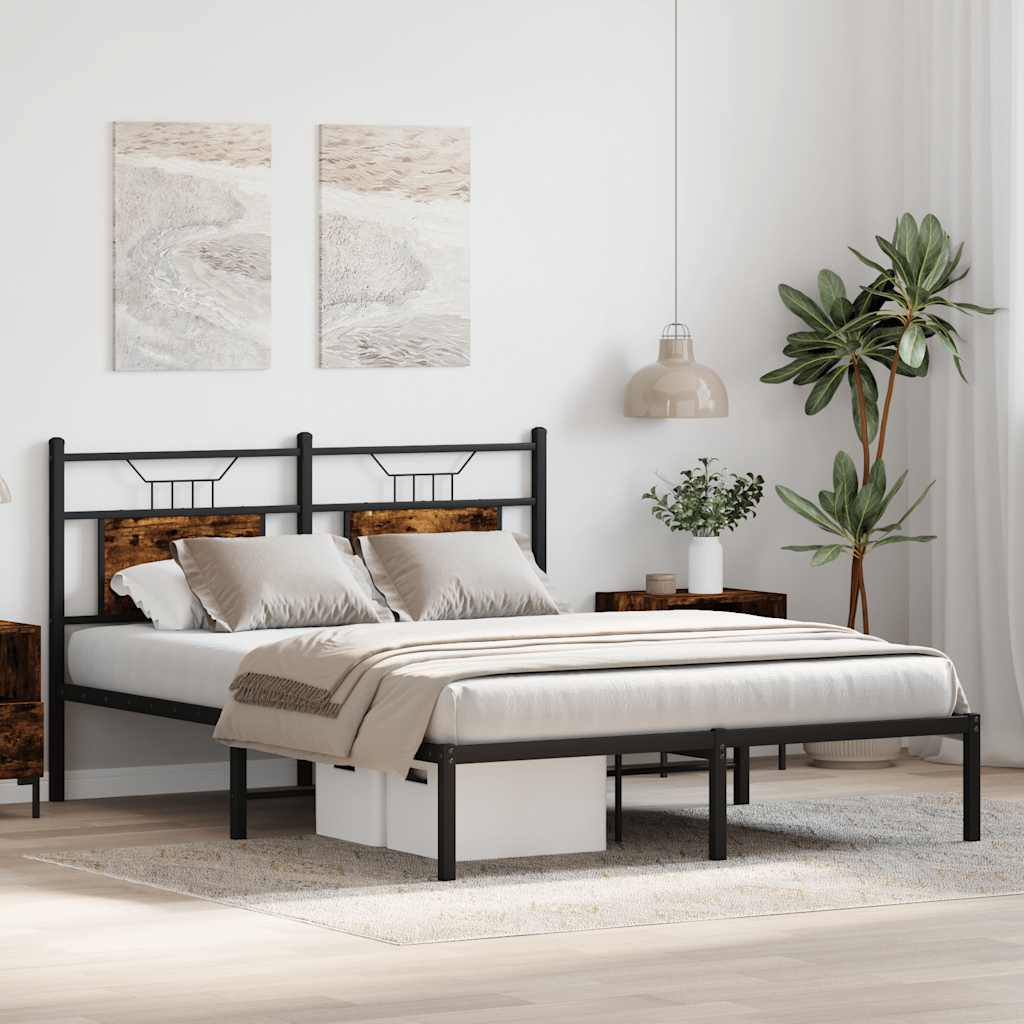 sengeramme 137x190 cm uden madras konstrueret træ røget eg