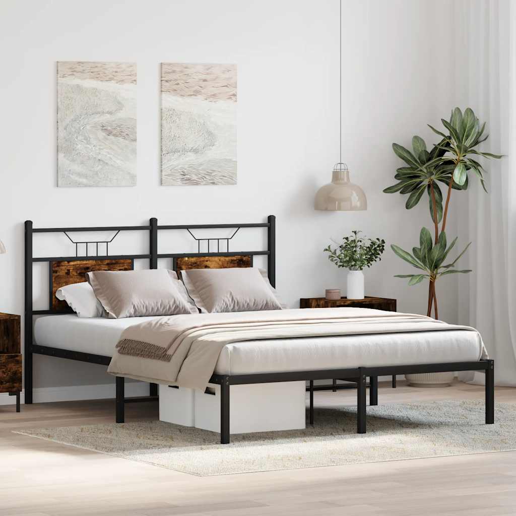 sengeramme 140x190 cm uden madras konstrueret træ røget eg