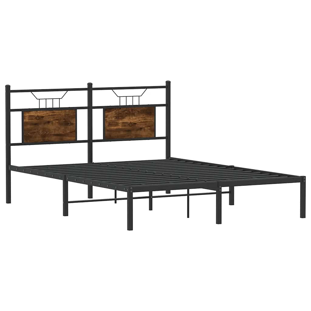 sengeramme 140x190 cm uden madras konstrueret træ røget eg