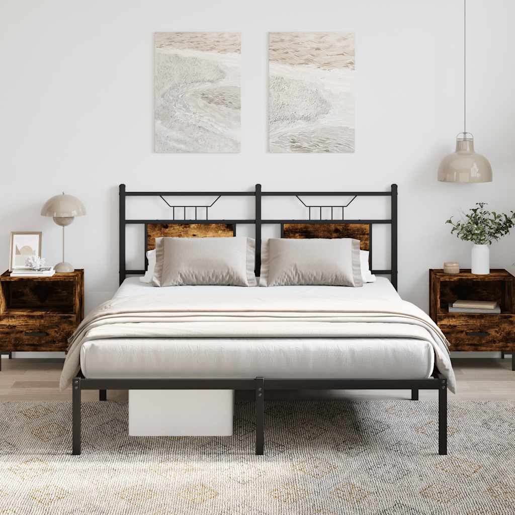 sengeramme 140x190 cm uden madras konstrueret træ røget eg