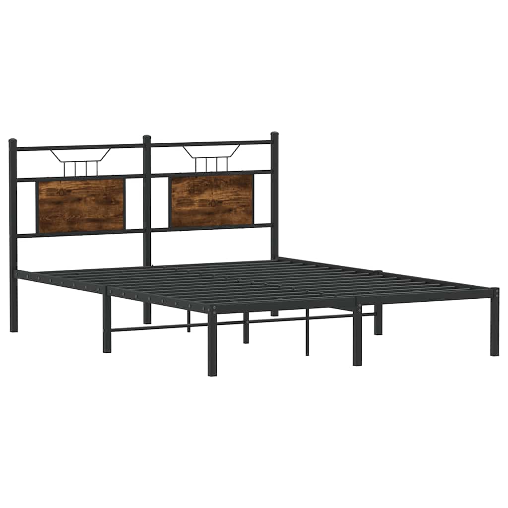 sengeramme 140x200 cm uden madras konstrueret træ røget eg