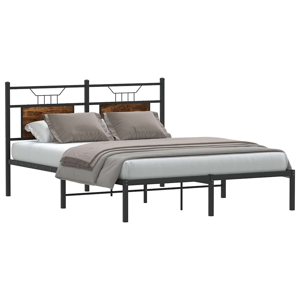 sengeramme 150x200 cm uden madras konstrueret træ røget eg