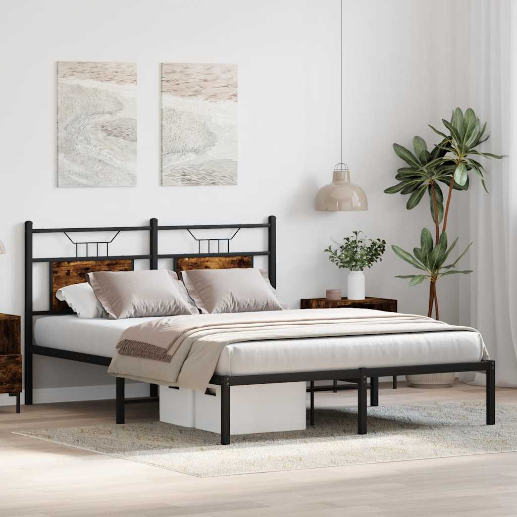 sengeramme 150x200 cm uden madras konstrueret træ røget eg