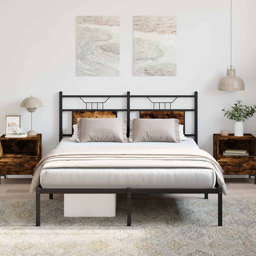sengeramme 150x200 cm uden madras konstrueret træ røget eg