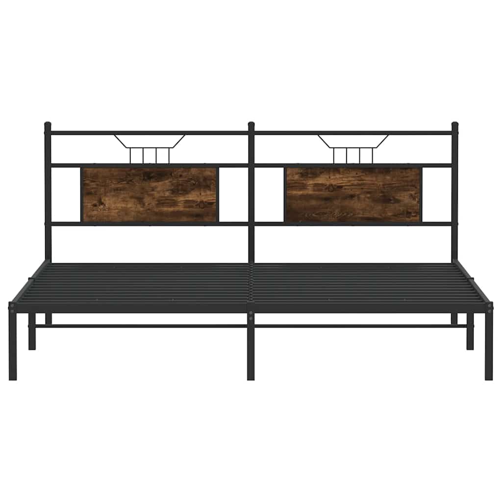 sengeramme uden madras 183x203 cm konstrueret træ røget eg