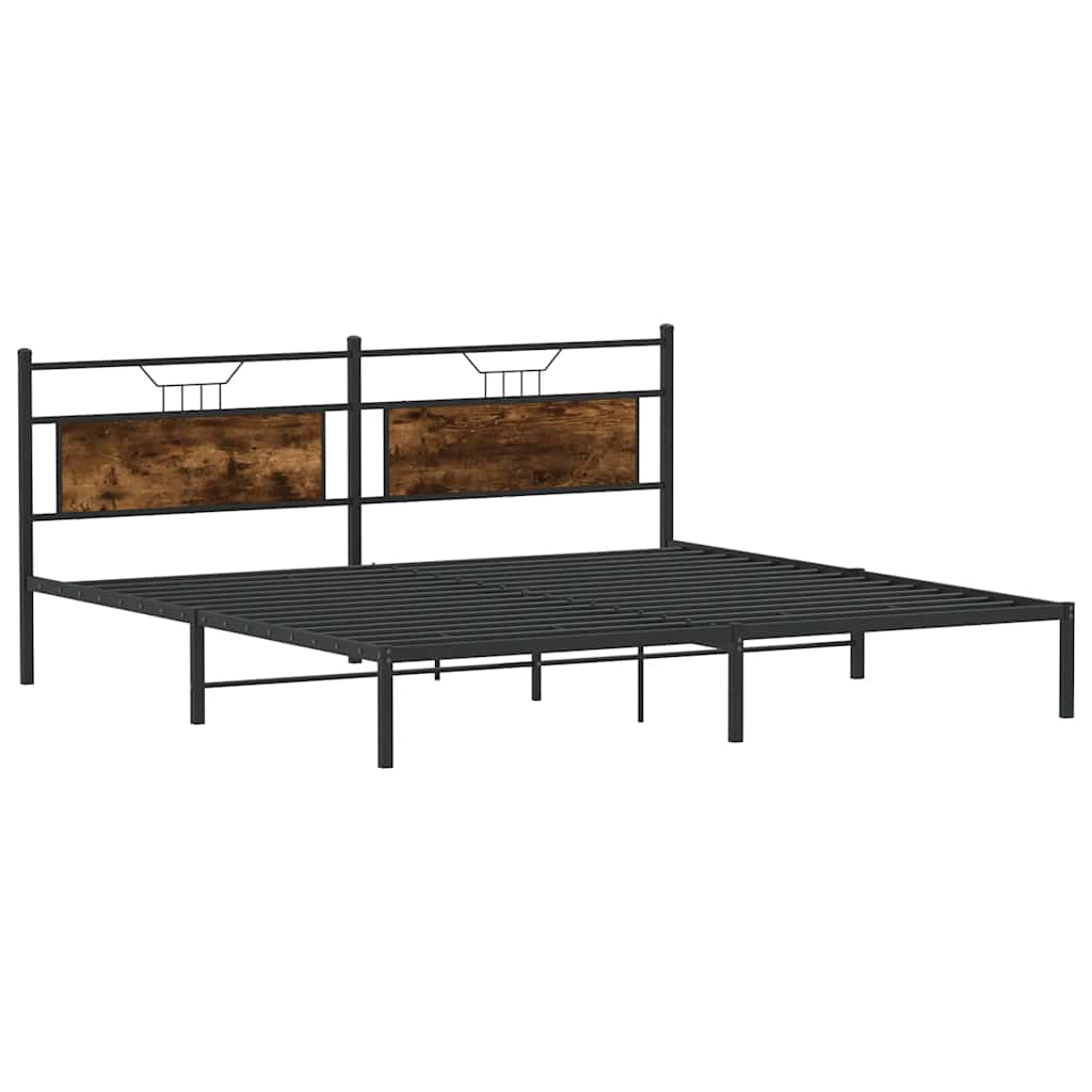 sengeramme uden madras 193x203 cm konstrueret træ røget eg