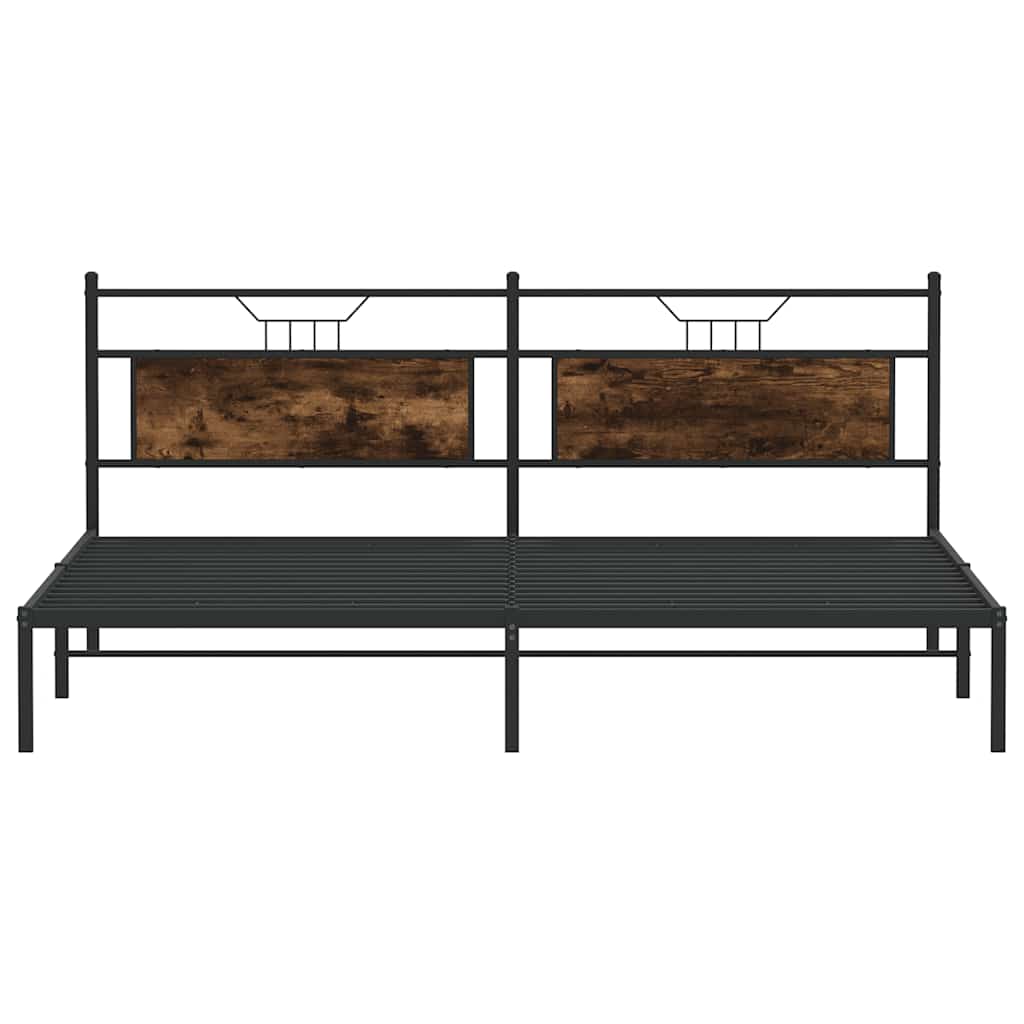 sengeramme uden madras 193x203 cm konstrueret træ røget eg